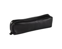 CUIR NOIR Trousse rectangulaire 21x4x6 cm. - Noir