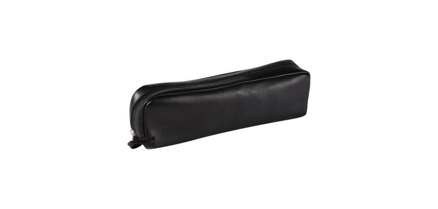Rectangular case, black leather