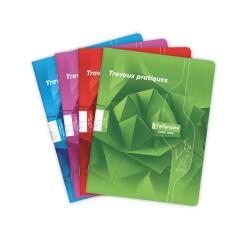 Cahier Travaux Pratiques piqué 7000 17x22 cm 64 pages grands carreaux 70 g + uni 90 g - Assortis