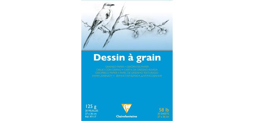 Dessin à Grain bloc collé 20F 27x36cm 125g