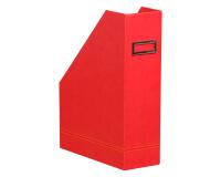 Rhodiarama Porte-revues, en similicuir,10x25x31 cm. - Coquelicot