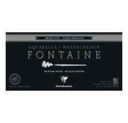 Fontaine Noir bloc collé 4 côtés 15F 20x40cm 300g grain fin