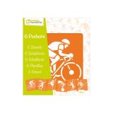 Set de 6 pochoirs enfants, Sports - Orange