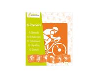 Set de 6 pochoirs enfants, Sports - Orange