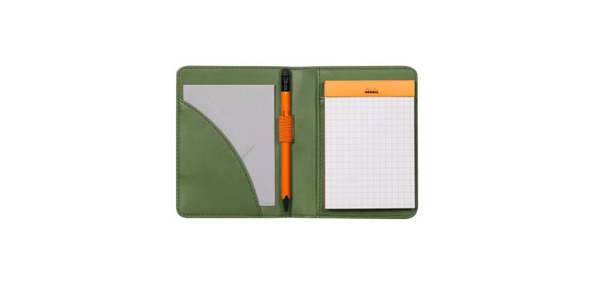 Rhodiarama livret porte-bloc N°11 pour bloc ou carnet format A7 - Sauge