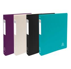 Flexibles Ringbuch A4, 4 Ringe 30mm, Recycling-PP, Titan - Farben sortiert