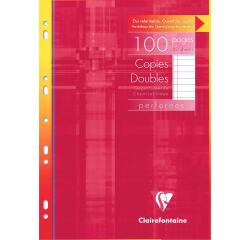 Clairefontaine Punched Double Sheets Lined and Margin A4 50 Sheets