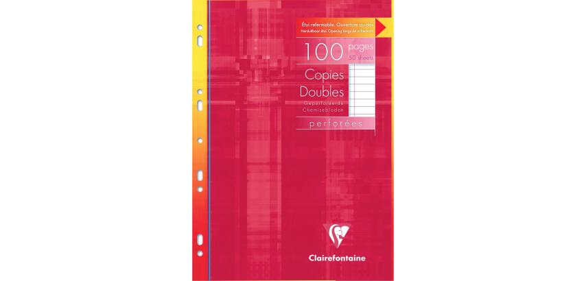 Copies doubles sous étui A4 100 pages perforées ligné + marge