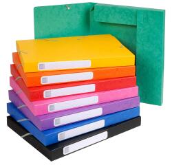 Exacompta Boîte de classement Cartobox dos de 2,5 cm, couleurs assorties: vert, bleu, jaune, rouge, or...
