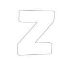 Small Letter 'Z' 12cm - White