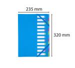 Multipart A4 file with 12 compartments, manila finish, promotional pack - Blue
