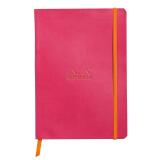 Rhodiarama carnet souple A5 160 pages ligné papier ivoire 90g fermeture élastique - Framboise