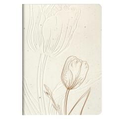 Tulip papier, Genaaid boekje A5 14,8x1 cm, 64 pagina's, stippen
