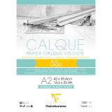 Papier Calque bloc collé 50F A2 55g