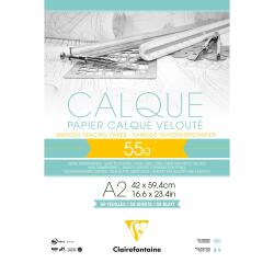 Papier Calque bloc collé 50F A2 55g