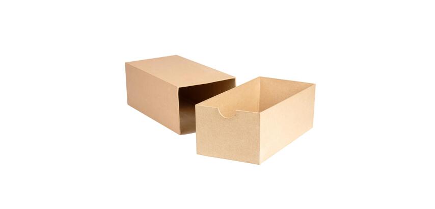 Boîte rectangle avec tiroir 32x16x12cm - Kraft