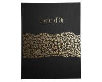 Livre d'or 100 pages tranche or Aramy - Noir