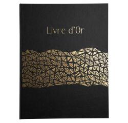Livre d'or 100 pages tranche or Aramy - Noir