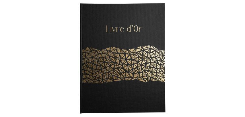 Guest book 100 pages gold 27x22cm ARAMY - Black
