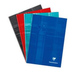 Carnet brochure rembordée rigide A5 192 pages petits carreaux - Assortis