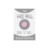 Étui de 100 fiches - bristol quadrillé 5x5 non perforé 74x105mm - Rose