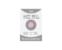 Estuche Exacompta de 100 fichas Exacompta cartulina Bristol . Cuadricula 5x5 sin taladro 74x105mm - Rosa