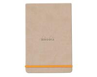 Rhodiarama Webnotepad rembordé rigide A5 192 pages ligné microperforé papier ivoire 90g fermeture élastique - Beige