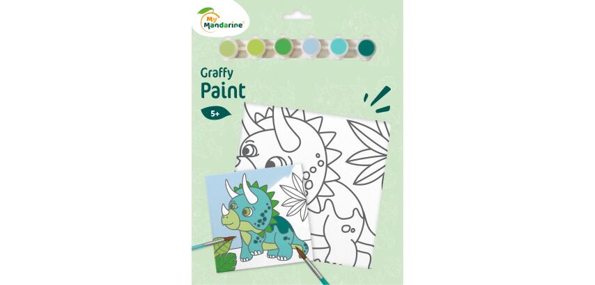 Graffy Paint, Dino 20x20 cm - Vert