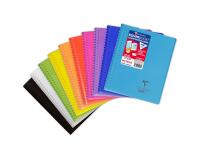 Cahier reliure intégrale enveloppante Koverbook 17x22cm 100 pages grands carreaux couverture polypropylène transparent - Assortis