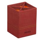 Rhodiarama pot à crayons simili cuir italien 8x8x11 cm - Nacarat