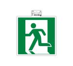Panneau PP adhésif antidérapant évacuation gauche 20x20 cm - Vert