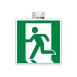 Panneau PP adhésif antidérapant évacuation gauche 20x20 cm - Vert