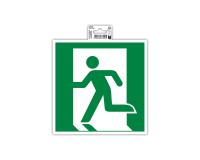 Panneau PP adhésif antidérapant évacuation gauche 20x20 cm - Vert