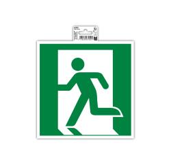 Zelfklevend bord evacuatie links 20cm - Groen