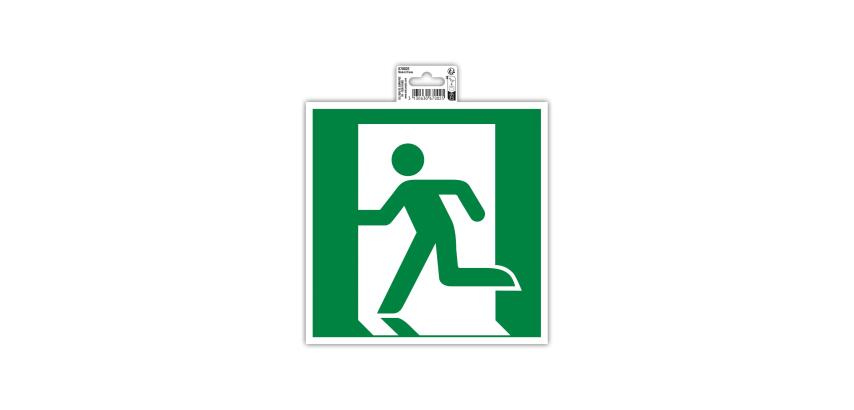 Panneau PP adhésif antidérapant évacuation gauche 20x20 cm - Vert