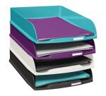 Set de 4 corbeilles à courrier Combo Styli Titane - Couleurs assorties