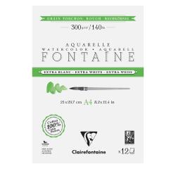 Fontaine Extraweiß Torchon/rau, Block 2-seitig geleimt, 12 Blatt A4 300g
