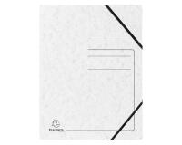 Chemise à élastique 3 rabats carte lustrée 355gm2 - A4 - Blanc