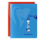 Cahier Travaux Pratiques piqué Mimesys 17x22cm 80 pages grands carreaux + uni couverture polypropylène Couleur aléatoire - Assortis