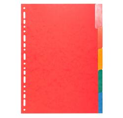 Tabbladen glanskarton 225g met geplastificeerde gekleurde tabs - 5 tabs - A4