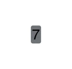 Plaque adhésive imitation Aluminium Chiffre 7 2,5x4,4 cm - Gris