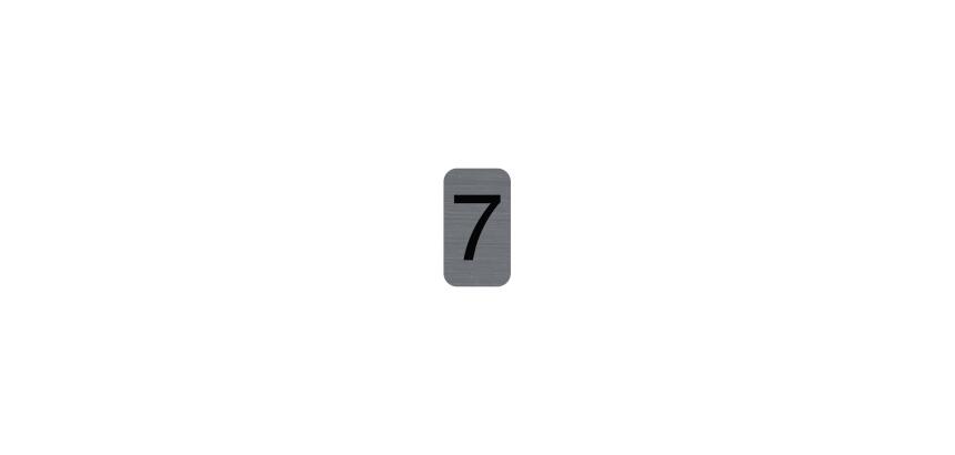 Sign adhesive aluminium effect Number 7 2.5x4.4 cm - Grey