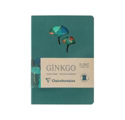 Ginkgo, Carnet broché en cuir A5 14,8x21 cm, 144 pages, ligné, ass.