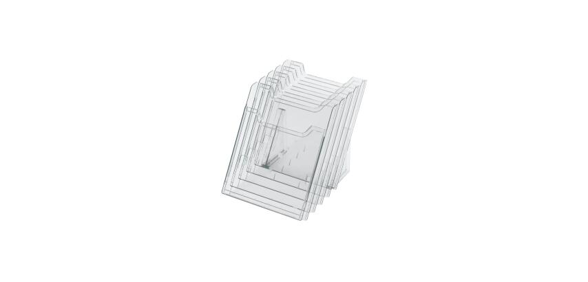 Distributeur de prospectus 5 compartiments A4 - Cristal