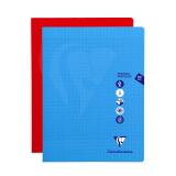Cahier Travaux Pratiques piqué Mimesys 24x32cm 80 pages grands carreaux + uni couverture polypropylène Couleur aléatoire - Assortis