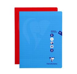 Cahier Travaux Pratiques piqué Mimesys 24x32cm 80 pages grands carreaux + uni couverture polypropylène Couleur aléatoire - Assortis
