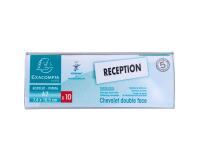 Set mit 10 Namensschildern für A7, beidseitig, horizontal, PMMA, Exacryl - Kristall