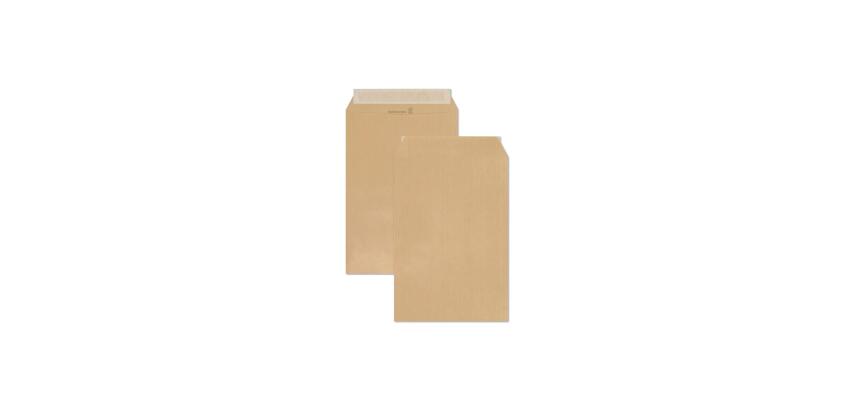 Boite de 500 Pochettes Kraft Adour Brun B6-120x176 mm - Auto-Adhésives - 90g/m2 - Brun
