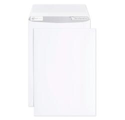 Boite de 250 Pochettes Blanches B5-176x250mm - Auto-Adhésives - 90g/m2 - Blanc