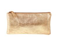 KLEO-PATHRA CUIR Trousse plate 22x11 cm Or